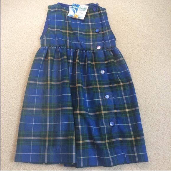 blue tartan pinafore